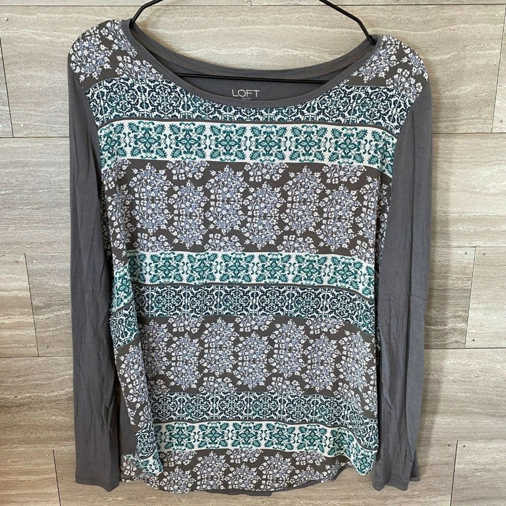Loft Outlet Womens Sz M Long Sleeve Blouse Floral